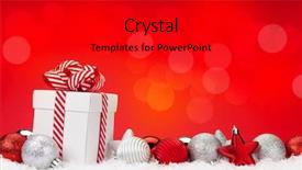  Presentation with gift - Colorful presentation design enhanced with joyeuse - christmas background with baubles gift backdrop and a  colored foreground
