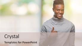  Presentation with african american marriage - Slide deck featuring joyeuse - young african american man background and a  colored foreground