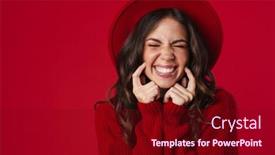  Presentation with joyful - Cool new theme with joyful-beautiful-girl-in-hat backdrop and a wine colored foreground