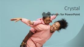  Presentation with joyful - Audience pleasing slides consisting of joyful-black-mother-and-daughter backdrop and a light blue colored foreground