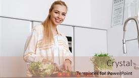  Presentation with joyful - Presentation featuring joyful-blonde-woman-smiling background and a  colored foreground