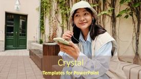  Presentation with asian music - Presentation theme having joyful-cute-asian-girl-wearing background and a coral colored foreground