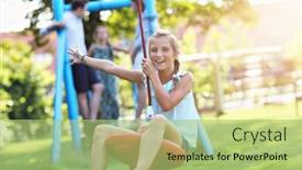  Presentation with playground - Beautiful presentation featuring joyful family having fun on playground backdrop and a mint green colored foreground