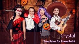  Presentation with spider web - Audience pleasing presentation theme consisting of joyful-funny-kids-in-carnival backdrop and a wine colored foreground