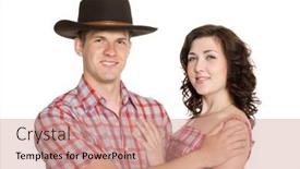  Presentation with joyful - Slide deck consisting of joyful-girl-and-a-guy background and a coral colored foreground