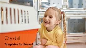  Presentation with joyful - Presentation theme featuring joyful-girl-child-feeling-happy background and a gold colored foreground