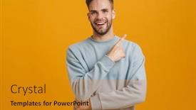  Presentation with science guy - Beautiful theme featuring joyful-handsome-unshaven-guy-smiling backdrop and a gold colored foreground
