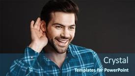  Presentation with joyful - Audience pleasing slides consisting of joyful-handsome-unshaven-guy-smiling backdrop and a ocean colored foreground