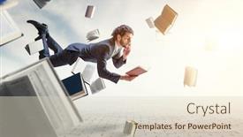  Presentation with joyful - Cool new PPT layouts with joyful happe businessman levitating horizontally backdrop and a lemonade colored foreground