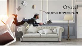  Presentation with joyful - PPT layouts with joyful-happe-businessman-levitating-horizontally background and a light gray colored foreground