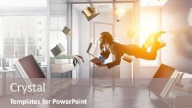  Presentation with joyful - Cool new PPT layouts with joyful-happe-businessman-levitating-horizontally backdrop and a gray colored foreground