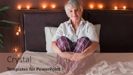  Presentation with orthopedic - Slides consisting of joyful-healthy-older-woman-sitting background and a coral colored foreground