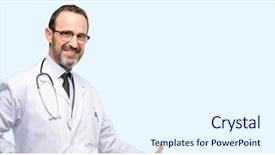 Presentation with blue professional - Presentation theme featuring joyful invitation - doctor senior man medical professional background and a  colored foreground