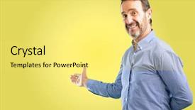  Presentation with man in nature - Beautiful PPT theme featuring joyful invitation - handsome middle age man confident backdrop and a  colored foreground