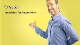  Presentation with confident - Audience pleasing slides consisting of joyful invitation - handsome middle age man confident backdrop and a  colored foreground