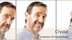  Presentation with natural - Presentation theme consisting of joyful invitation - middle age handsome man closeup background and a lemonade colored foreground