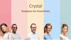  Presentation with women - Slide set with joyful invitation - mixed group of people women background and a lemonade colored foreground