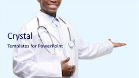  Presentation with doctor black children - PPT theme enhanced with joyful invitation - young black doctor medical professional background and a sky blue colored foreground