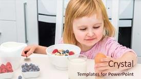  Presentation with children child kid joy faith - Slide deck featuring joyful little child having breakfast background and a lemonade colored foreground