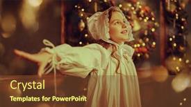  Presentation with vintage christmas - Presentation theme enhanced with joyful-little-girl background and a tawny brown colored foreground