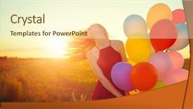  Presentation with long hair - Audience pleasing slides consisting of joyful mood - beauty girl with long red backdrop and a cream colored foreground