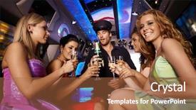  Presentation with fun - Cool new slides with joyful mood - party fun in limousine backdrop and a red colored foreground