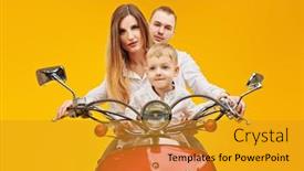  Presentation with bright yellow - Amazing PPT layouts having joyful-parents-and-their-cute backdrop and a gold colored foreground