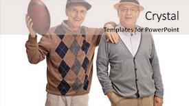  Presentation with seniors - Beautiful slides featuring joyful-seniors-with-a-football backdrop and a soft green colored foreground