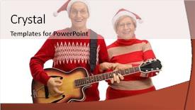  Presentation with active seniors senior e - PPT layouts with joyful seniors with christmas hats background and a lemonade colored foreground