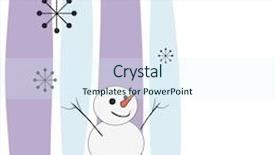  Presentation with snowman - Cool new slides with joyful snowman on an abstract background backdrop and a sky blue colored foreground