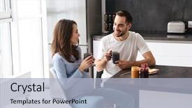  Presentation with pregnant woman - Colorful slide set enhanced with joyful waiting - portait of attractive family happy backdrop and a light blue colored foreground