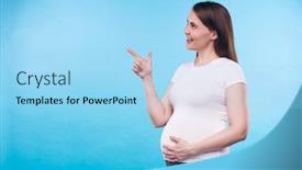  Presentation with joyful - Slide set with joyful-young-female-in-white background and a arctic colored foreground