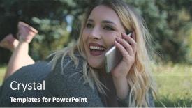  Presentation with green lawn - Amazing presentation having joyful-young-woman-play-long backdrop and a dark gray colored foreground