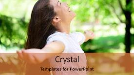  Presentation with joy - Audience pleasing slide deck consisting of joyful young woman with arms backdrop and a red colored foreground