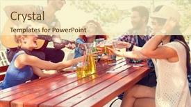  Presentation with free nature - Colorful theme enhanced with joyful youngsters play guitar backdrop and a  colored foreground