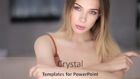  Presentation with fair - Theme with joyfully-female-with-fair-hair background and a coral colored foreground