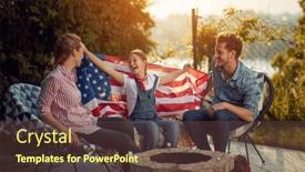  Presentation with independence day - Presentation design enhanced with joyous-family-celebrating-independence-day background and a tawny brown colored foreground