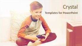  Presentation with children playing - Slides consisting of tv computer free - leisure children technology and people background and a  colored foreground