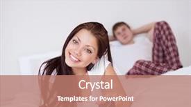  Presentation with computer games - Cool new presentation with joystick related - happy young girl playing computer backdrop and a coral colored foreground