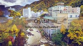  Presentation with travel japan - Presentation theme with jozankei hokkaido japan background and a coral colored foreground