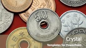  Presentation with japan tech - Audience pleasing theme consisting of jpy - coins of japan japanese 50 backdrop and a  colored foreground
