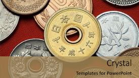  Presentation with mongolia the five kinds of livestock - Cool new PPT theme with jpy - coins of japan japanese five backdrop and a  colored foreground