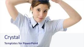  Presentation with navy blue - Presentation theme with jrotc - attractive teen girl putting background and a lemonade colored foreground