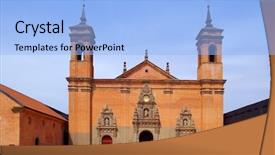  Presentation with monastery - PPT theme having juan de la pena new background and a  colored foreground