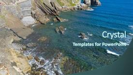  Presentation with country - Audience pleasing slides consisting of juan gaztelugatxe island view basque backdrop and a  colored foreground