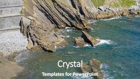  Presentation with island - Theme with juan gaztelugatxe island view basque background and a  colored foreground