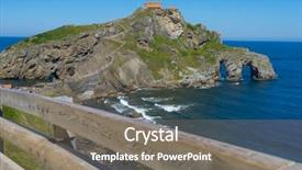  Presentation with island - Cool new presentation theme with juan gaztelugatxe island view basque backdrop and a  colored foreground