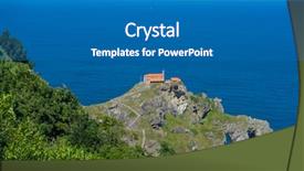  Presentation with island - Beautiful PPT theme featuring juan gaztelugatxe island view basque backdrop and a  colored foreground