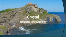  Presentation with island - Colorful theme enhanced with juan gaztelugatxe island view basque backdrop and a  colored foreground