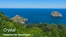  Presentation with summer - Presentation enhanced with juan gaztelugatxe island view basque background and a  colored foreground